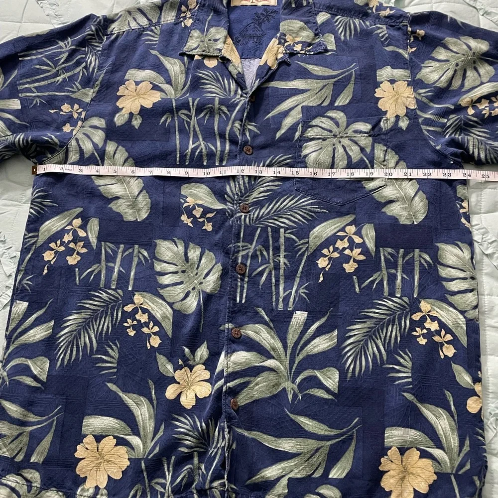 Tommy Bahama 100% Silk Button Down Tropical Print Shirt Large